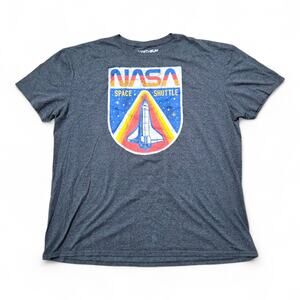 NASA Space Shuttle Distressed Logo Shirt Mens XL Gray Fifth Sun Retro Graphic